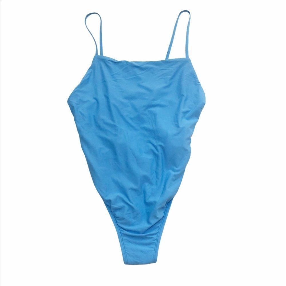 Free Press Hailee Square Neck Blue Maya One Piece